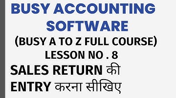 SALES RETURN ENTRY IN BUSY ACCOUNTING SOFTWARE