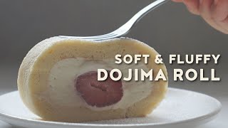 Soft & Fluffy Dojima Roll | Japanese Strawberry Cream Roll Cake | 堂島ロール | Swiss Roll