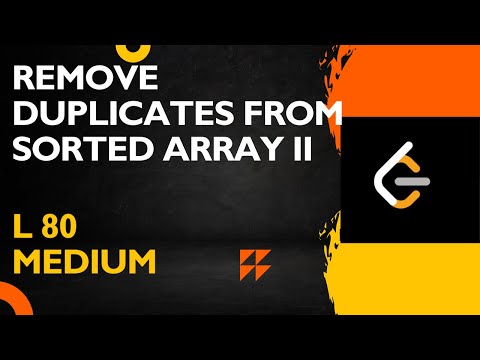 REMOVE DUPLICATES FROM SORTED ARRAY ii | TWO POINTERS | LEETCODE 80 | DSAINJS #javascript #dsa