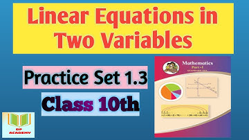 || Linear Equations in Two Variables || Practice Set 1.3 || Cramer