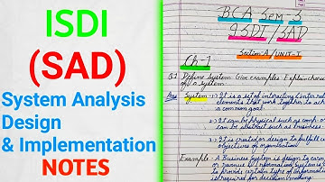 ISDI (SAD) BCA 3rd Sem 3 | Information System Analysis Design & Implementation|Panjab University BCA