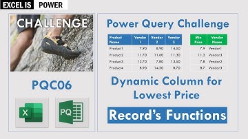 Power Query Challenge: Dynamic Column for Lowest Price - Record’s Functions (PQC06)