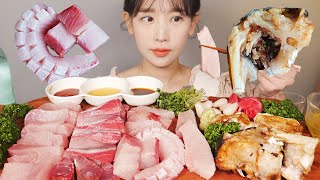 도톰도톰🐟 기름진 대방어회 머리구이 먹방 Raw Fish Yellowtail [eating show]mukbang korean food