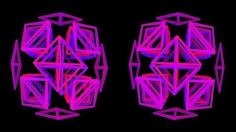 Cells-24-3d. Rotation in four-dimensional space. 4D. Fourth dimension. Hyperspace.
