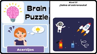 𝐁𝐫𝐚𝐢𝐧 𝐏𝐮𝐳𝐳𝐥𝐞 | Acertijos - Nivel 37 ¡Salva al astronauta! [Solución] ✔️ screenshot 4