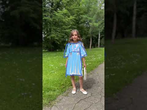 Платье вышиванка для девочки Зайчик горчичная, видео 1