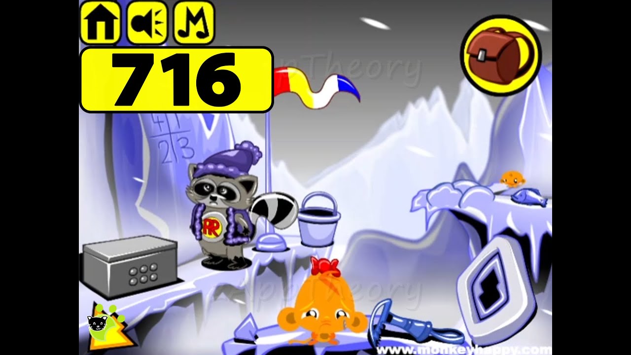 Monkey Go Happy 716 Arctic Blizzard Full Walkthrough (Pencil Kids