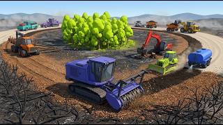 Forestry Mulcher Cuts a Massive Firebreak Line | 3D Forest Defense
