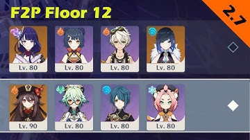 Spiral Abyss 2.7 C0 Yelan Raiden National & C0 Hutao F2P