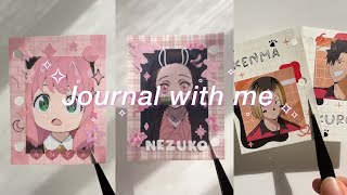 Anime journal with me✨ASMR | mini journal