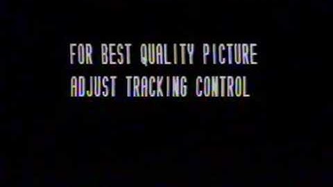 FOR BEST QUALITY PICTURE ADJUST TRACKING CONTROL VHS Message (Avon) - 1987
