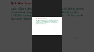 Q14. What is recursion in C?