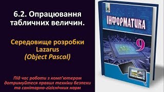 6.2. Опрацювання табличних величин | 9 клас | Ривкінд 6.2. Опрацювання табличних величин | 9 клас | Ривкінд