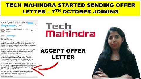 Tech Mahindra Offer Letter | 7 October Joining | Tech Mahindra Latest Update | Tech Mahindra Elevate
