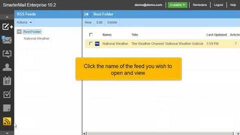 How to read saved RSS Feeds in SmarterMail