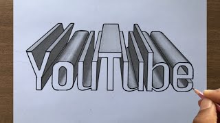 How To Draw Word Youtube In 1 Point Perspective