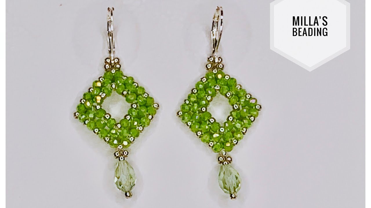 Easy Crystal Earring 💎 beading tutorial diy YouTube