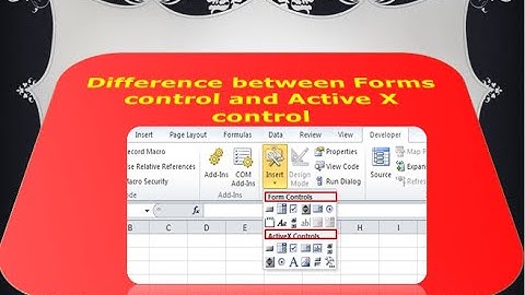 Form Controls vs Active X Controls