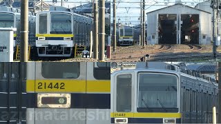 【東武20400系 全編成に「車上ＩＴＶシステム」(車外安全確認カメラ)設置完了！】最後の1編成 21442Fに取付完了確認。また1編成予備増。