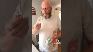my dad eating to many of my edible gummy bears
