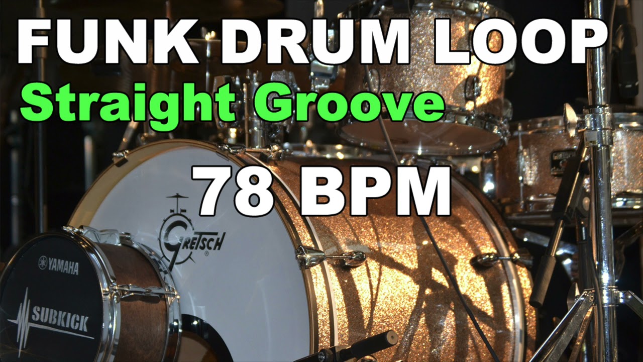 Straight Drum Groove 78 BPM / Funk Drum Beat / POP Drum Loop