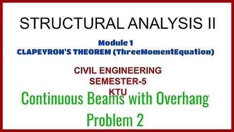 #Structural Analysis ll - Continuous Beams with Overhang #Clapeyron