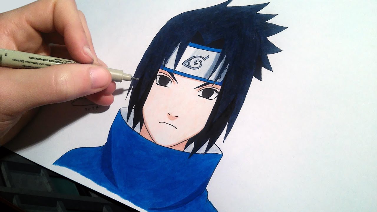 HOW TO DRAW SASUKE UCHIHA FROM NARUTO /// COMO DESENHAR O SASUKE