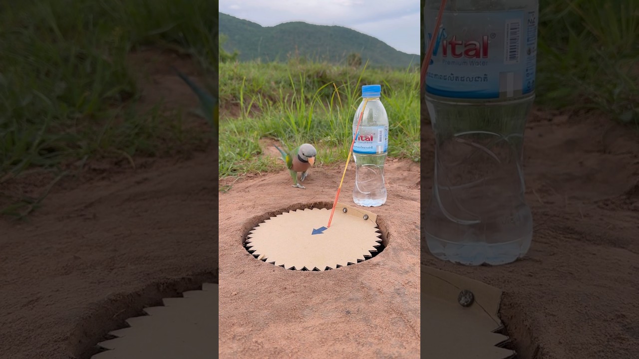 Beautiful Creative Parrot Trap Using Deep Hole and Paper 