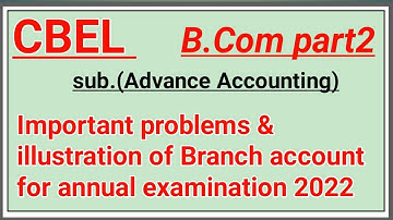 Important problems and illustrations of Branch account for annual examination 2022 /B. Com part2