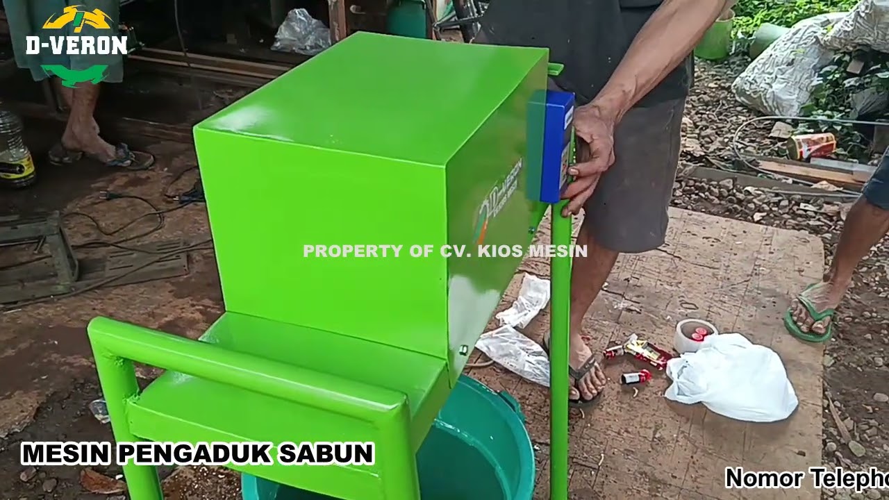 MESIN PENGADUK SABUN KITA UJI COBA 2 WARNA HASIL