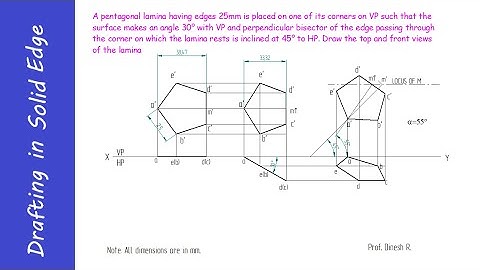 EGDL | Q31 | SOLID EDGE |  PENTAGON LAMINA| VP | CORNER | PERPENDICULAR BISECTOR| ALPHA | PLANES SP4