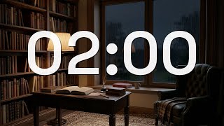 2 Minutes Timer 📚 Rainy Library | Cozy Rainy Library Timer - ChronoFlow