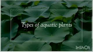 types of aquatic plants | root float, free float,sumbergent,emergent, plants.| with information.....