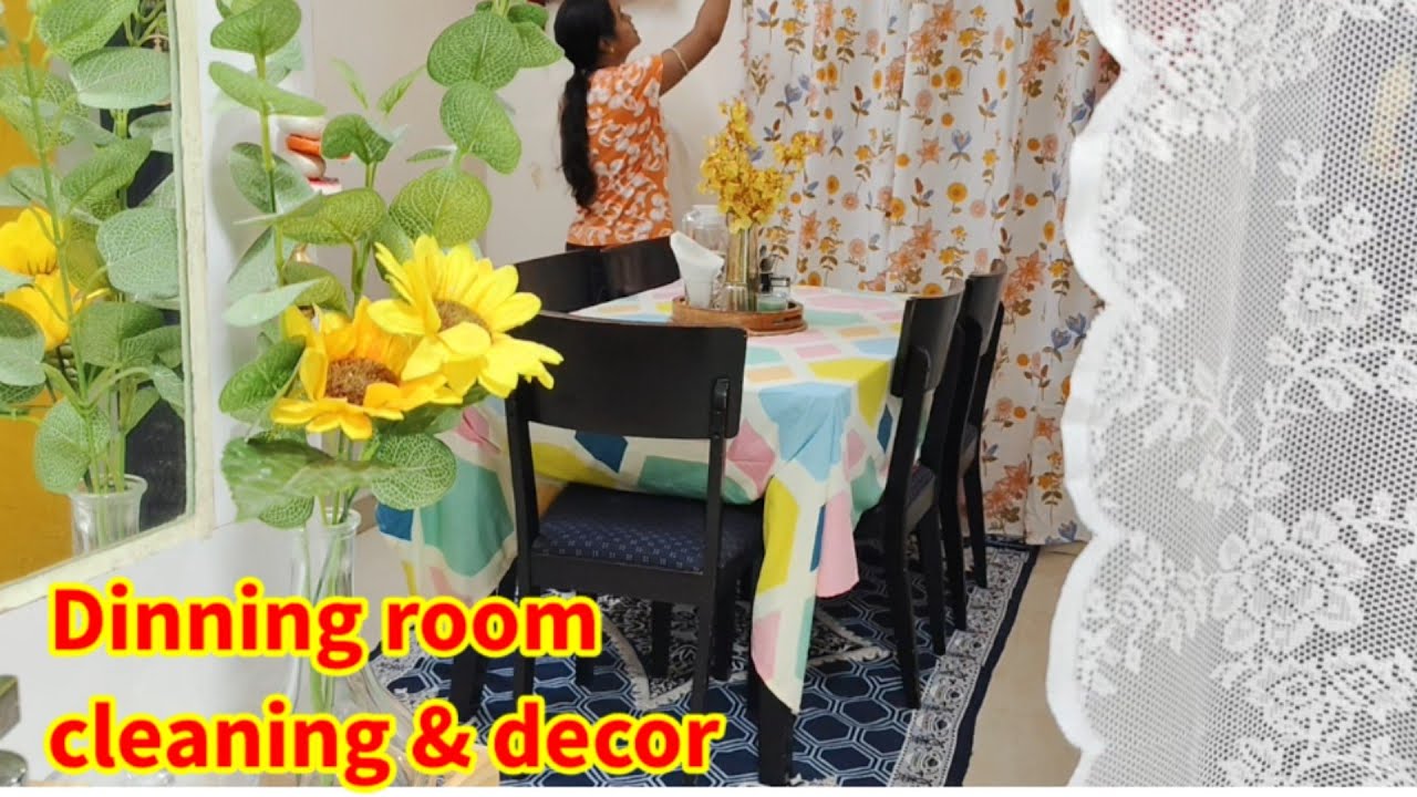 Dining Room Cleaning & Decoration 🏡 | Curtain Change & Table Decor | Homemaking Vlog Odia#youtube 