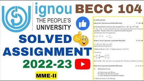 BECC-104 SOLVED ASSIGNMENT 2022-23