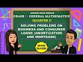 SOLVING PROBLEMS ON BUSINESS AND CONSUMER LOANS (AMORTIZATION AND MORTGAGE) || GENERAL MATHEMATICS