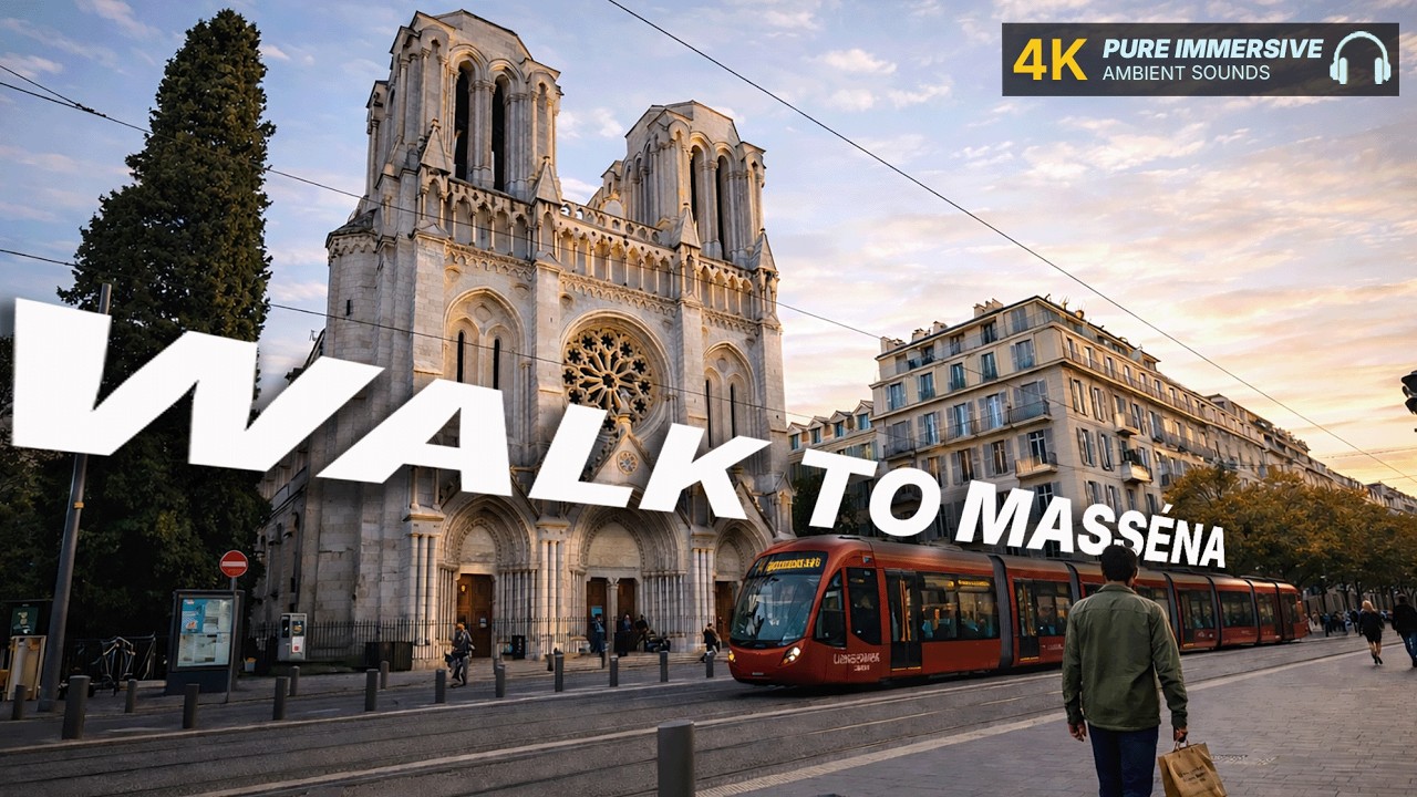 Avenue Jean Médecin Walk | Nice France 4K | Notre-Dame de l’Assomption to Place Masséna (Real Time)