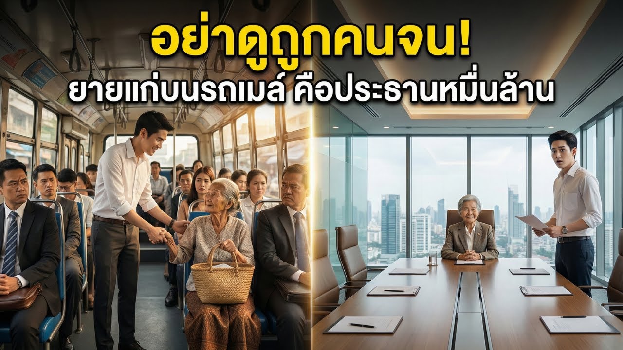 หนุ่มสละที่นั่งให้ยายแก่ โดนดูถูกจนร้องไห้ พอรู้ตัวจริงยายคือใคร... ผู้จัดการถึงกับเข่าทรุด!