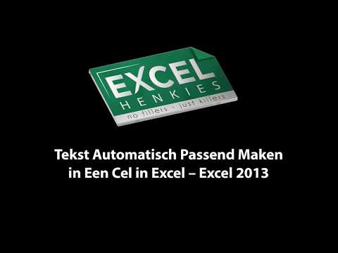 52. Tekst Automatisch Passend Maken in Een Cel in Excel – Excel 2013