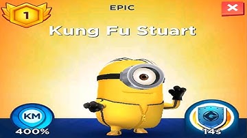 Despicable me Minion rush Kung Fu Stuart Minions 2 RISE OF GRU costume gameplay