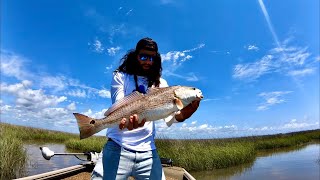 Hunting redfish in the Mississippi marsh.++ A look at my fishing gear!