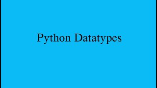 Python Datatypes in Tamil