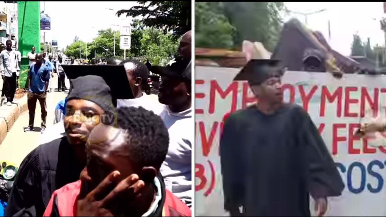 Eric Omondi afanya maandamano Kisumu akiwa na sare za mwanafunzi wa Chuo, akamatwa kwa mara ya tano