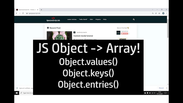 JavaScript Object to Array using Object.values, Object.keys and Object.entries