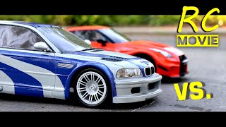BMW M3 GTR против Nissan GTR 3D-печатная погоня на радиоуправляемой машине