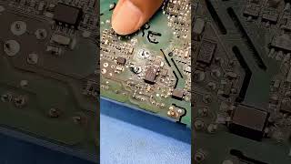 Just Taken Off The Faulty Capacitor So Now Is For Soldering The Replacement#motherboardrepair