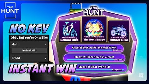[HUNT] Obby But You’re On a Bike Script Hack - Instant Win Mobile/PC NO KEY [Pastebin]