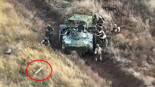 Two Anti-Tank Missile Hit Russian Bmp