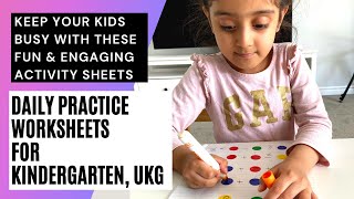 DAILY PRACTICE WORKSHEETS FOR KINDERGARTEN | Summer Break Engaging Activities for 5-6 Year Kids