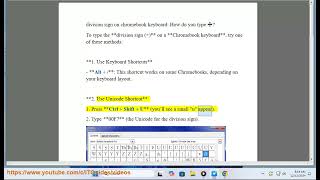 Division sign on Chromebook keyboard How do you type